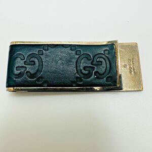 Gucci Guccissima GG Monogram Sterling Silver Money Clip Italy
